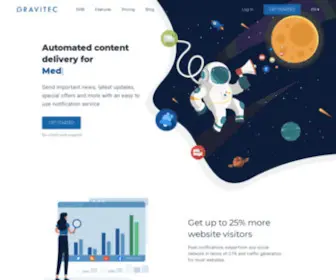 Gravitec.net(Marketing automation and content delivery for websites) Screenshot