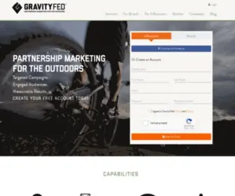 Gravityfed.com(Influencer Marketing for the Outdoors) Screenshot