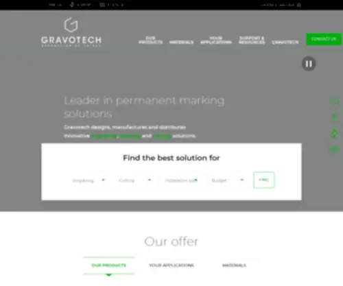 Gravotech.sg(Leader in permanent marking solutions) Screenshot