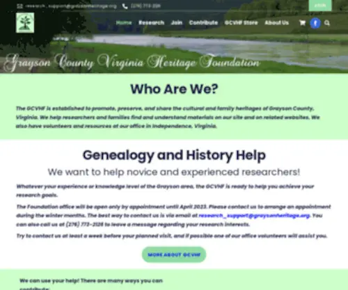 Graysonheritage.org(Genealogy help for Grayson County) Screenshot