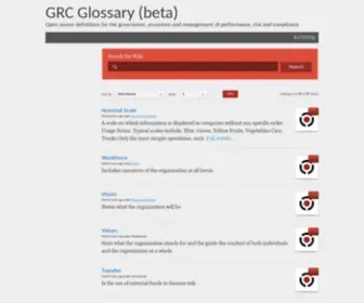 GRCglossary.org(GRC Glossary (beta)) Screenshot