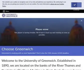 Gre.ac.uk(The University of Greenwich) Screenshot