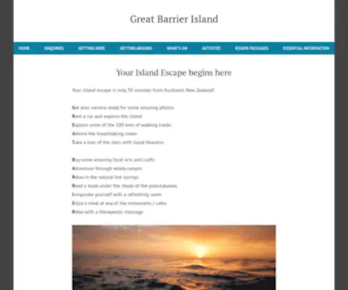 Greatbarrierisland.co.nz(Great Barrier Island) Screenshot