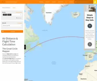 Greatcirclemapper.net(Flight Distance and Duration Calculator) Screenshot