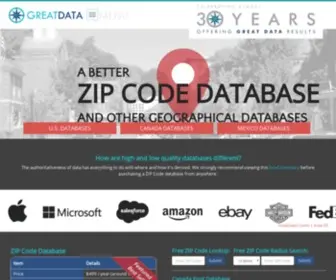 Greatdata.com(ZIP Code Database) Screenshot