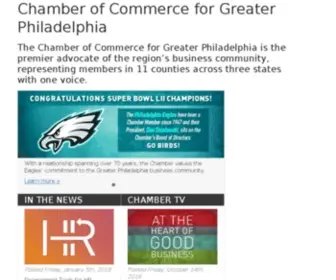 Greaterphilachamber.com(The Chamber of Commerce for Greater Philadelphia) Screenshot