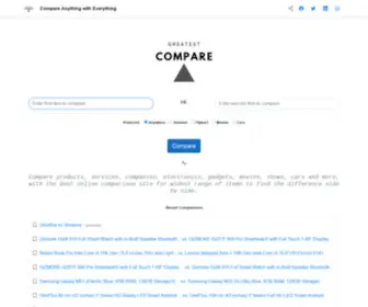 Greatestcompare.com(Compare Anything with Everything) Screenshot