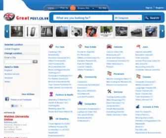 Greatpost.co.uk(Free classifieds United Kingdom) Screenshot