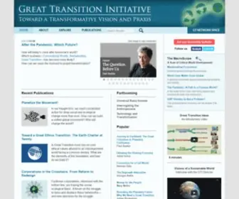 Greattransition.org(The Great Transition Initiative) Screenshot
