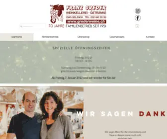 Grederweine.ch(Franz Greder Weine Selzach (Solothurn)) Screenshot