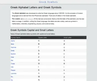 Greeksymbols.net(Greeksymbols) Screenshot