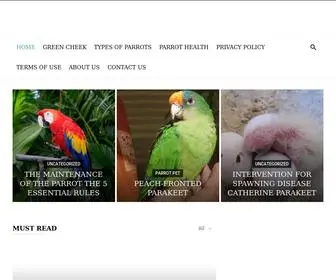 Green-Cheek.com(Green cheek parrot) Screenshot