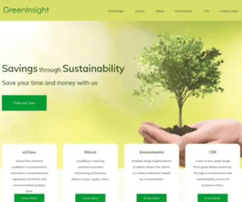 Green-Insight.com(GreenInsight provides a full environmental analysis from the bottom up using your purchasing data) Screenshot