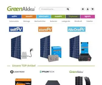 Greenakku.de(Ihr Partner für Solarenergie. Wir bieten eine Vielzahl an Produkten aus den Bereichen Solar) Screenshot