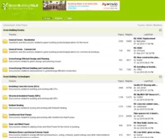 Greenbuildingtalk.com(Green Building Forums on Insulating Concrete Forms (ICF)) Screenshot