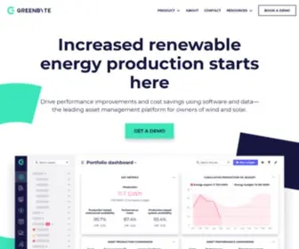 Greenbyte.com(The Leading Asset Management Platform for Renewables) Screenshot