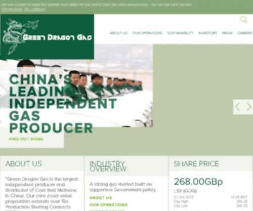 Greendragongas.com(China Coal Bed Methane & Natural Gas Production) Screenshot