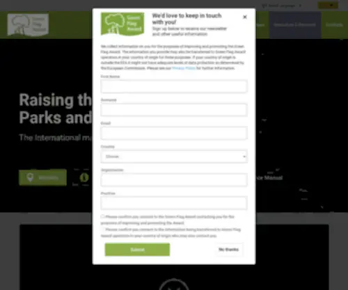 Greenflagaward.org.uk(The Green Flag Award) Screenshot