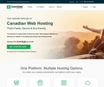 Greengeeks.ca(Web Hosting Canada) Screenshot