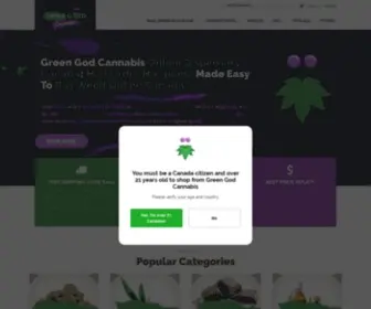 Greengodcannabis.com(Buy Weed Online Canada at MarijuanaBlows Online Dispensary) Screenshot