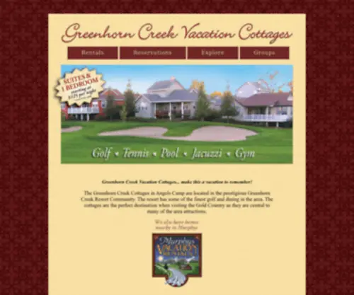 Greenhorncreekvacationcottages.com(Greenhorn Creek Vacation Cottages) Screenshot