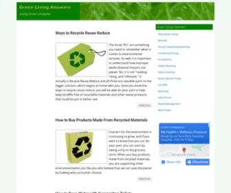 Greenlivinganswers.com(Green Living Answers) Screenshot