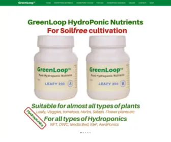 Greenloop.co.in(Nutrients is the life & soul of hydroponics) Screenshot