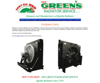 Greens.co.za(Designers and Manufacturers of Quality Radiators) Screenshot