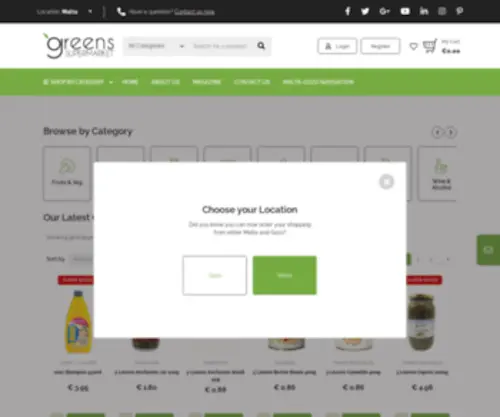 Greens.com.mt(Greens Supermarket) Screenshot