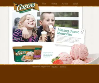 Greensicecream.com(Green's Ice Cream & Novelties) Screenshot