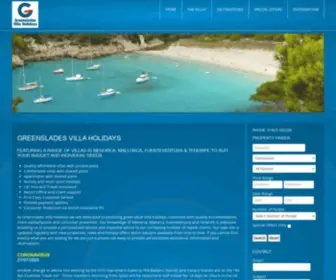 Greenslades.co.uk(Villa Holidays in Menorca) Screenshot