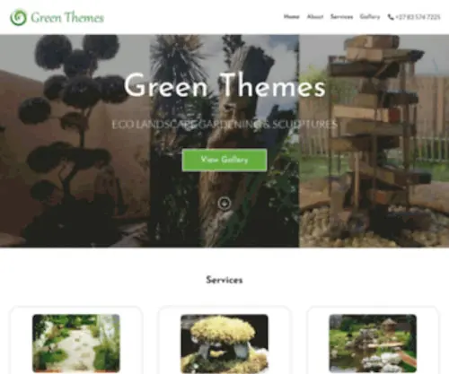 Greenthemes.co.za(Microcosm-bonsai to the macrocosm landscape gardens, koi ponds, solar calendars, mystical and historical model castles, water features, texture gardens, garden sculptures) Screenshot