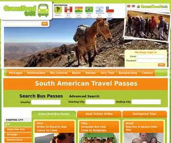Greentoadbus.com(South America bus and travel passes) Screenshot