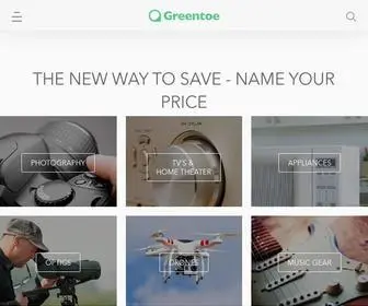 Greentoe.com(Name your price on Cameras) Screenshot