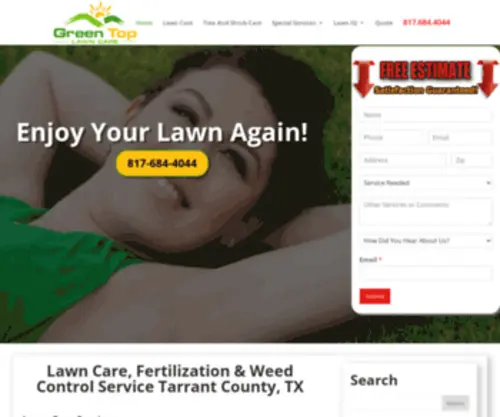 Greentoplawncare.com(Green Top Lawn Care) Screenshot