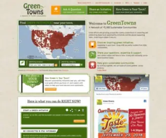 Greentowns.com(A Network for Sustainable Communities) Screenshot