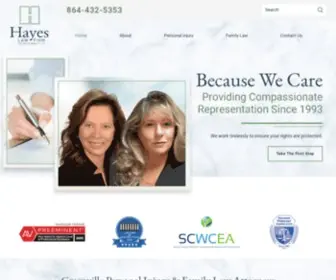 Greenvillehayeslawoffices.com(Hayes Law Firm Upstate Attorneys) Screenshot