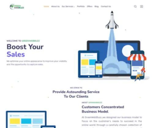 Greenwebbuzz.ca(A web services company) Screenshot
