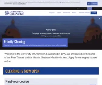 Greenwich.ac.uk(The University of Greenwich) Screenshot
