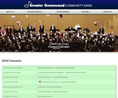 Greenwoodband.org(To reconfirm the presence of the community concert band in present day American music) Screenshot
