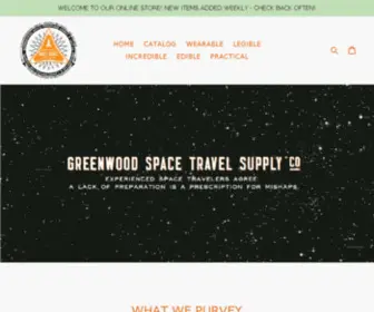 Greenwoodspacetravelsupply.com(Green Typewriter) Screenshot