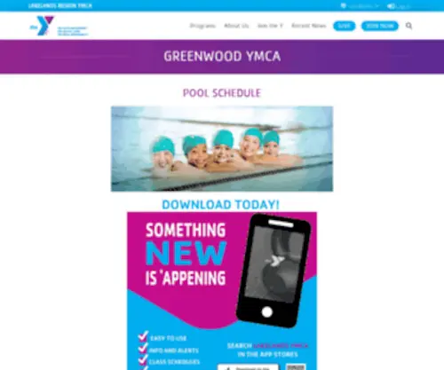 Greenwoodymca.org(Lakelands Region YMCA) Screenshot