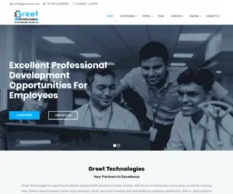 Greettech.com(As an emerging frontrunner in India's Customer Support and Knowledge Process Outsourcing (KPO)) Screenshot
