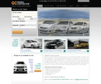 Grewalcorporation.com(Kolkata car rental and luxury taxi on hire by Grewal Corporation) Screenshot