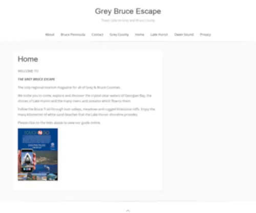 Greybruceescape.ca(Travel Gide to Grey and Bruce County) Screenshot