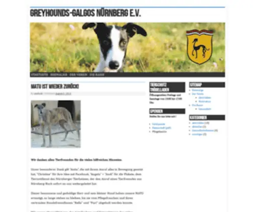 Greyhound-Galgo.de(Greyhounds-Galgos Nürnberg e.V) Screenshot