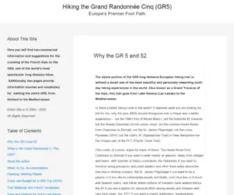 Grfive.com(Hiking the Grand Randonnée Cinq (GR5)) Screenshot