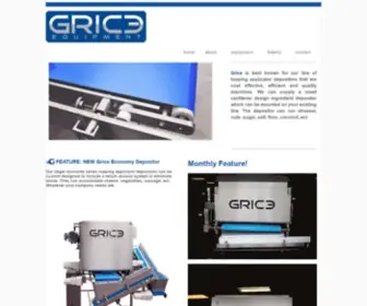 Griceequipment.com(Grice Equipment and Repair for Quality New and Used Packaging and Pizza Processing Equipment for the food and packaging industry worldwide) Screenshot