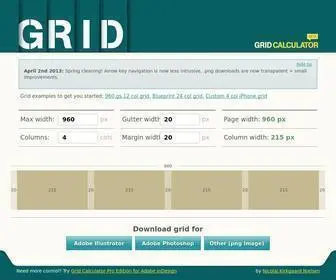 Gridcalculator.dk(Grid Calculator by Nicolaj Kirkgaard Nielsen) Screenshot