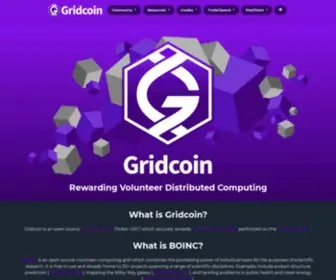 Gridcoin.us(Rewarding Scientific Distributed Computing) Screenshot